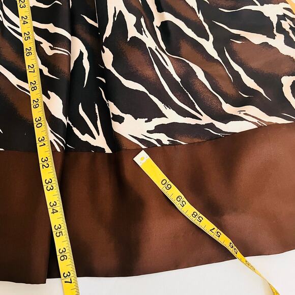 Banana Republic Silk Zebra Print Sleeveless Dress Size 4 Petite Brown Cream - Picture 7 of 8